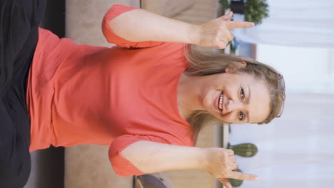 Vertical-video-of-Woman-showing-mind-to-camera.